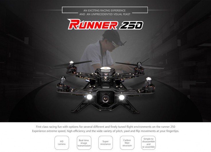 A Walkera Runner 250 Quad Racer dr&oacute;n meg&eacute;rkezett
